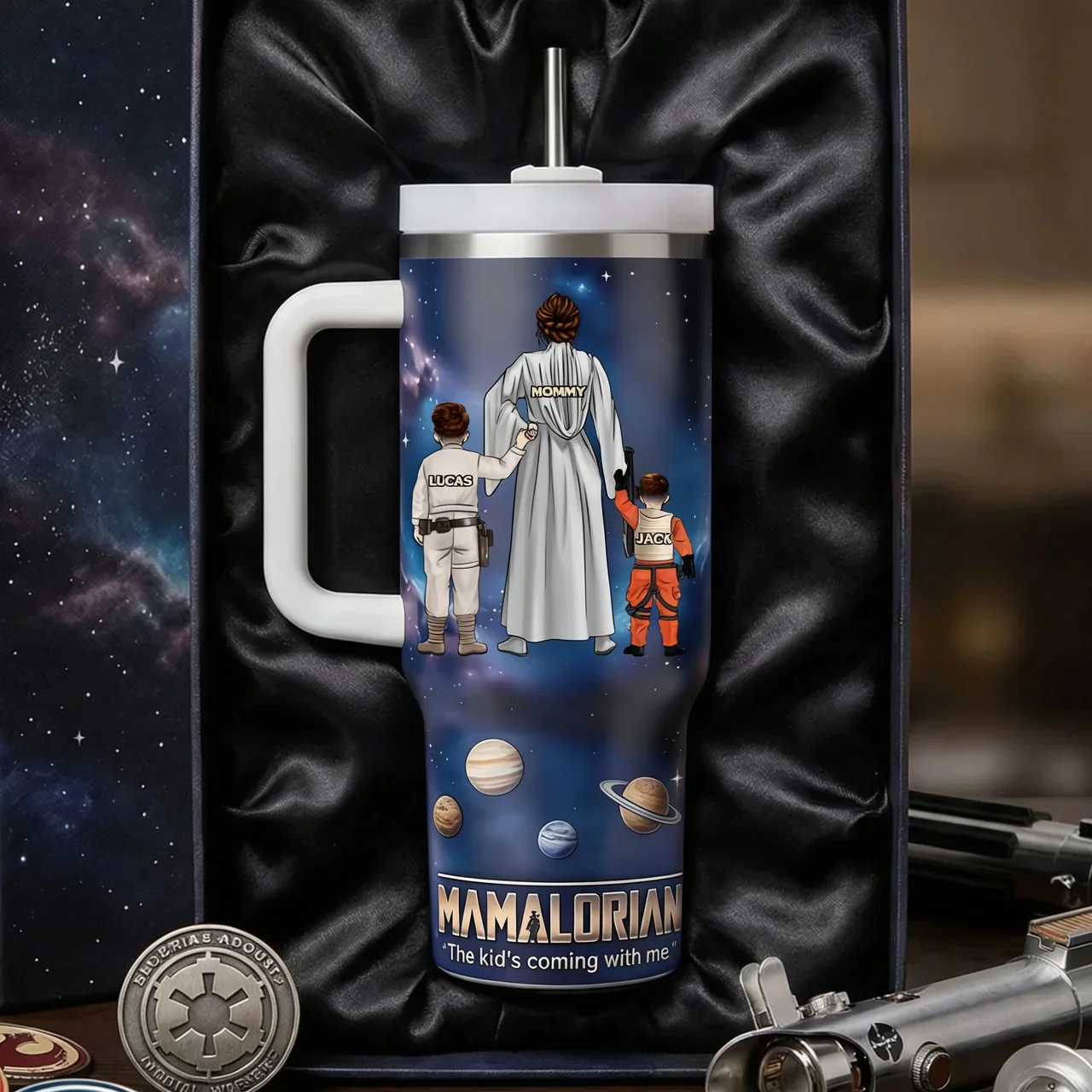 Mamalorian The Kid's Coming With Me - Personalized Tumbler - Gift For Mom - Image 4