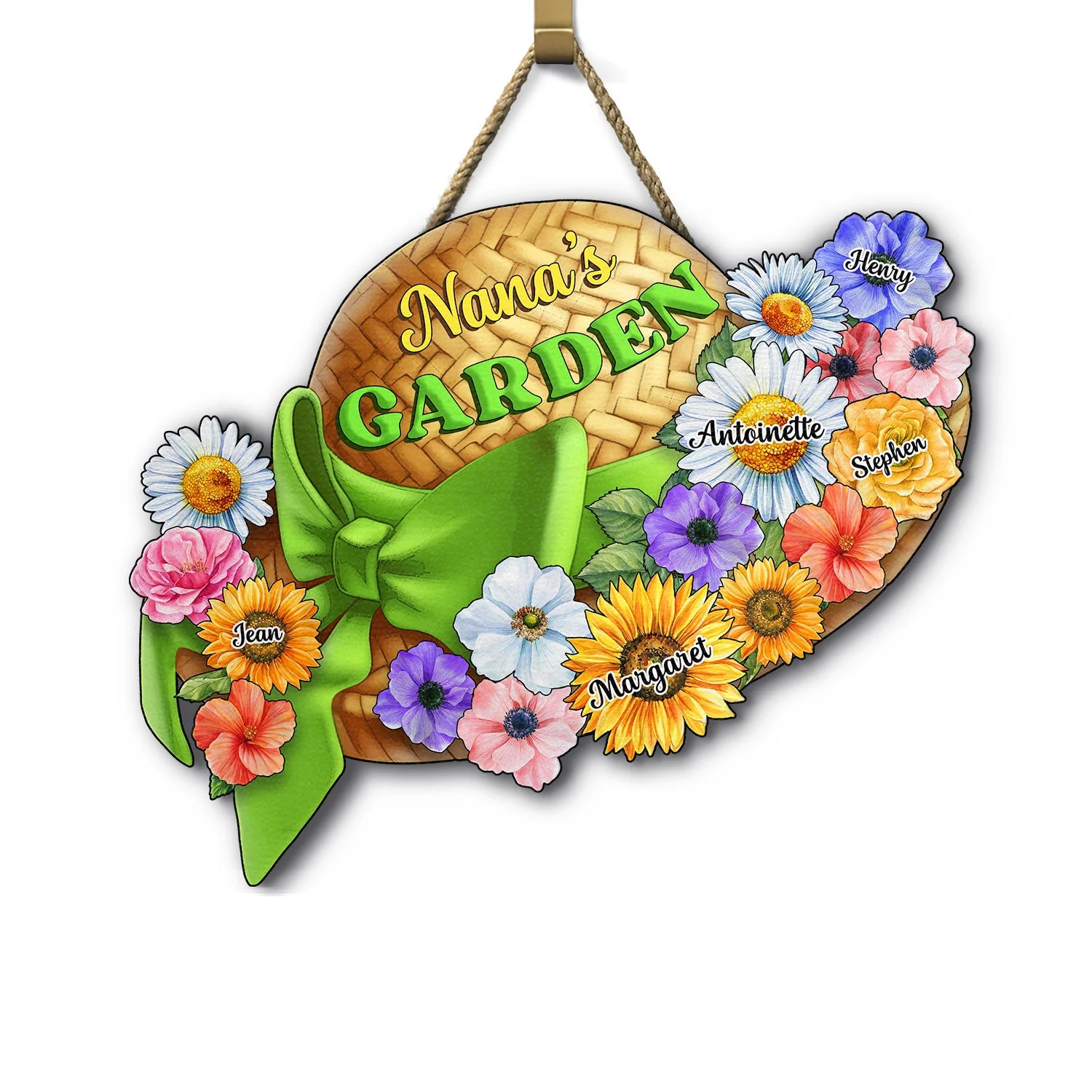 Mama's Lovely Garden And Flowers - Personalized Custom Shaped Wood Sign - Gift For Mom, Mother, Grandma, Nana, Gardening Lovers | NA94