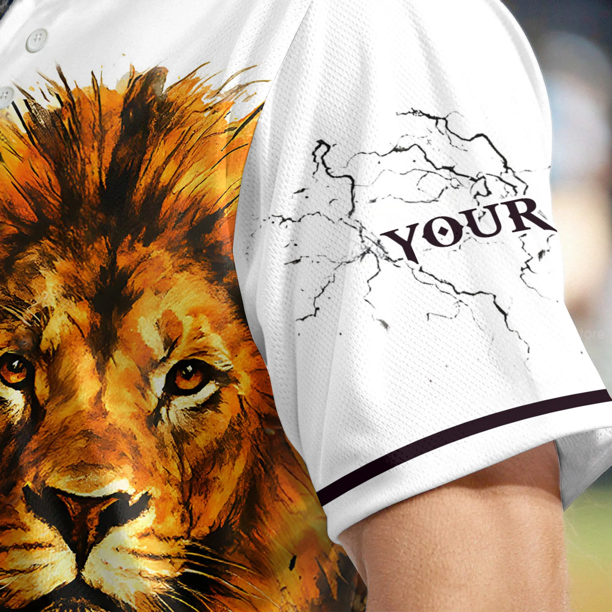 Man of Faith Lion Custom Name Baseball Jersey - Christant Gift For Him - Image 5