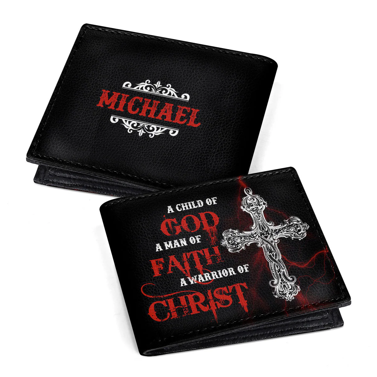 Man Of Faith - Personalized Folded Wallet For Men - Image 3