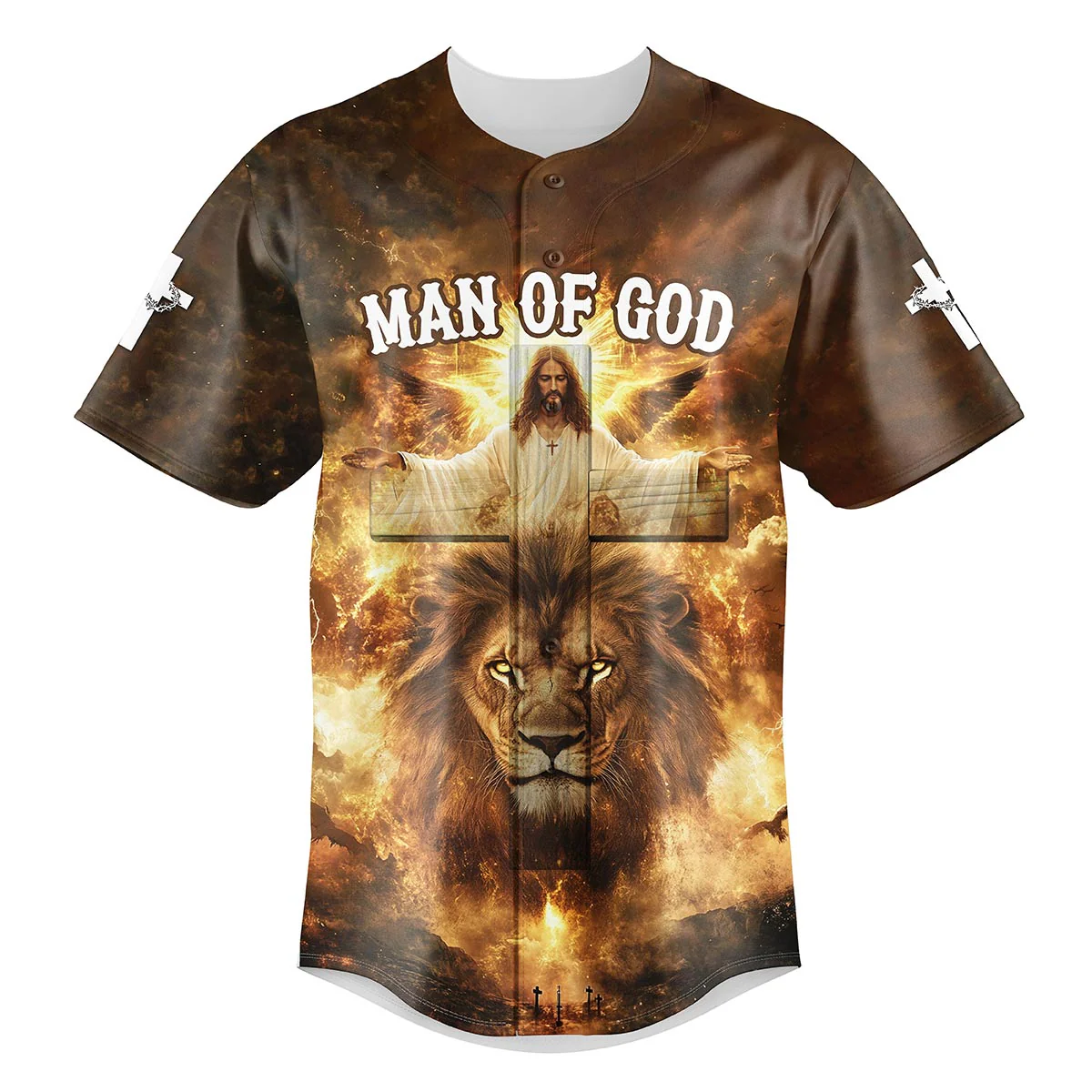 Man Of God Custom Name Baseball Jersey - Christant Gift For Him - Image 2