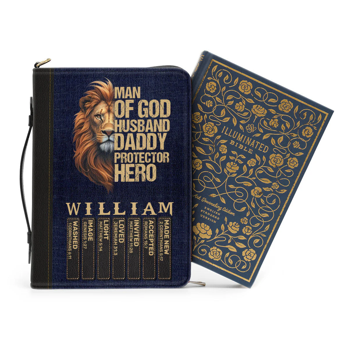 Man Of God Husband Dad Protector Hero - Personalized Bible Cover - Image 2