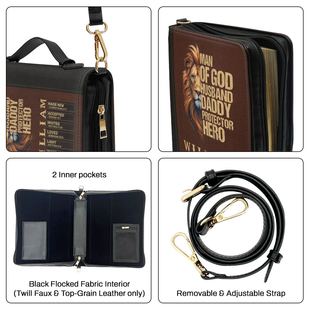 Man Of God Husband Dad Protector Hero - Personalized Bible Cover - Image 3