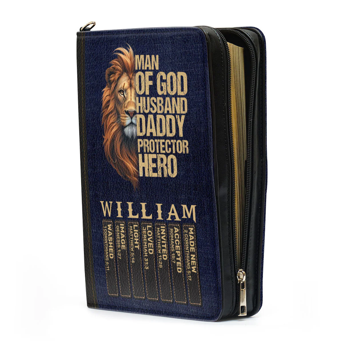 Man Of God Husband Dad Protector Hero - Personalized Bible Cover - Image 4