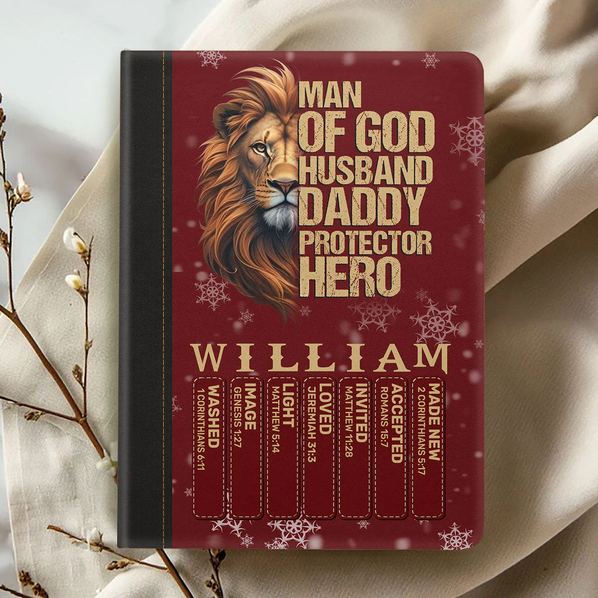 Man Of God Husband Daddy Protector Hero - Personalized Leather Cover Notebook | TD118 - Image 4