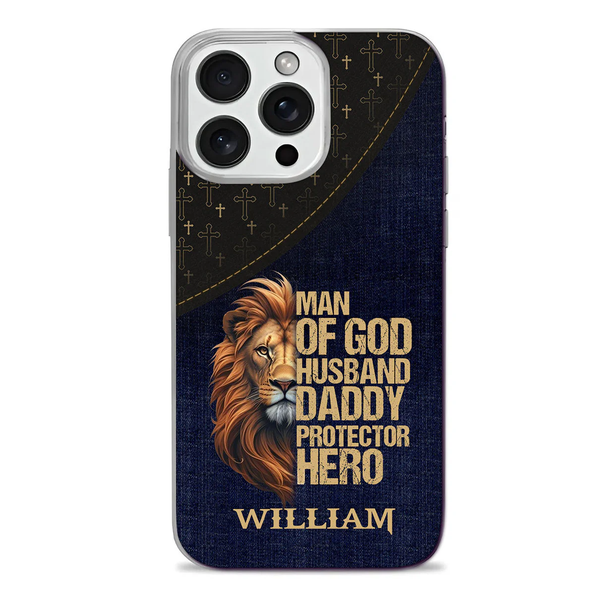 Man Of God Husband Daddy Protector Hero - Personalized Phone Case - Christian Gift