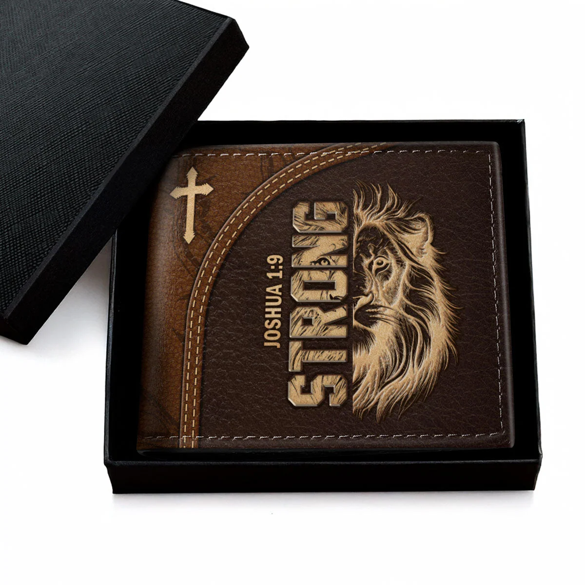 Man Of God Lion - Personalized Folded Wallet For Men | CLGOD06 - Image 4