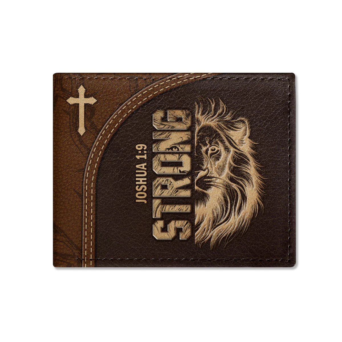 Man Of God Lion - Personalized Folded Wallet For Men TD118 - Image 2