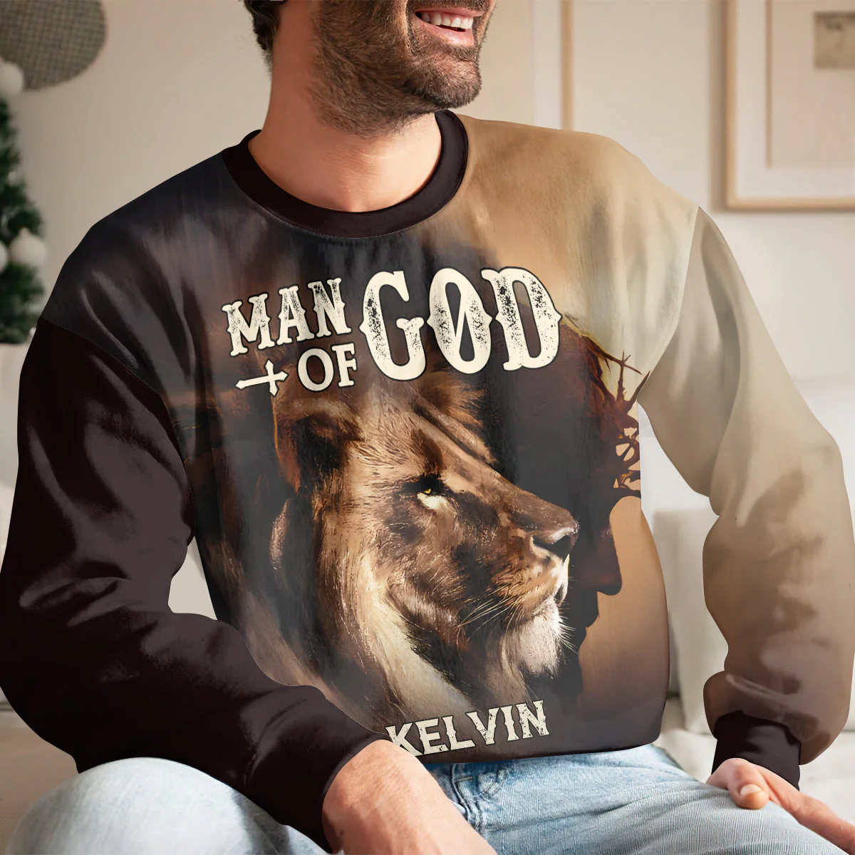 Man Of God - Personalized AOP Sweatshirt TD118