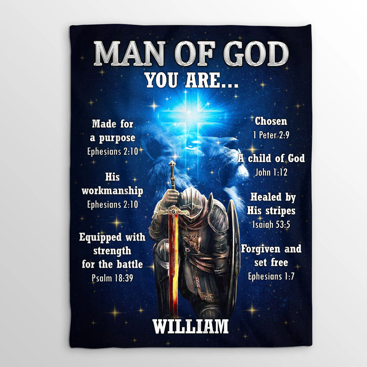 Man Of God - Personalized Fleece Blanket TD118 - Image 4