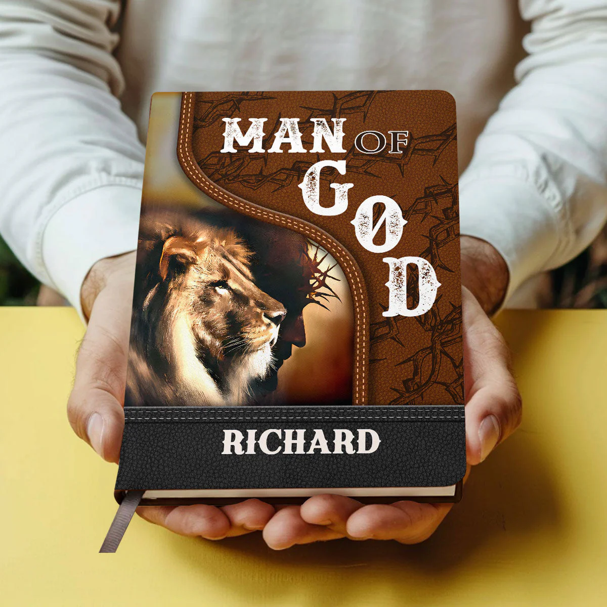 Man Of God - Personalized Leather Cover Notebook - Image 4