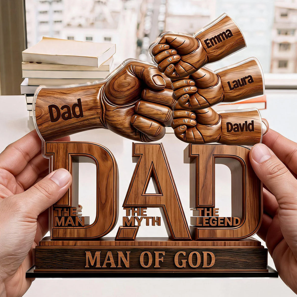 Man Of God - Personalized Shaped Acrylic Plaque - Gift For Dad - Image 2