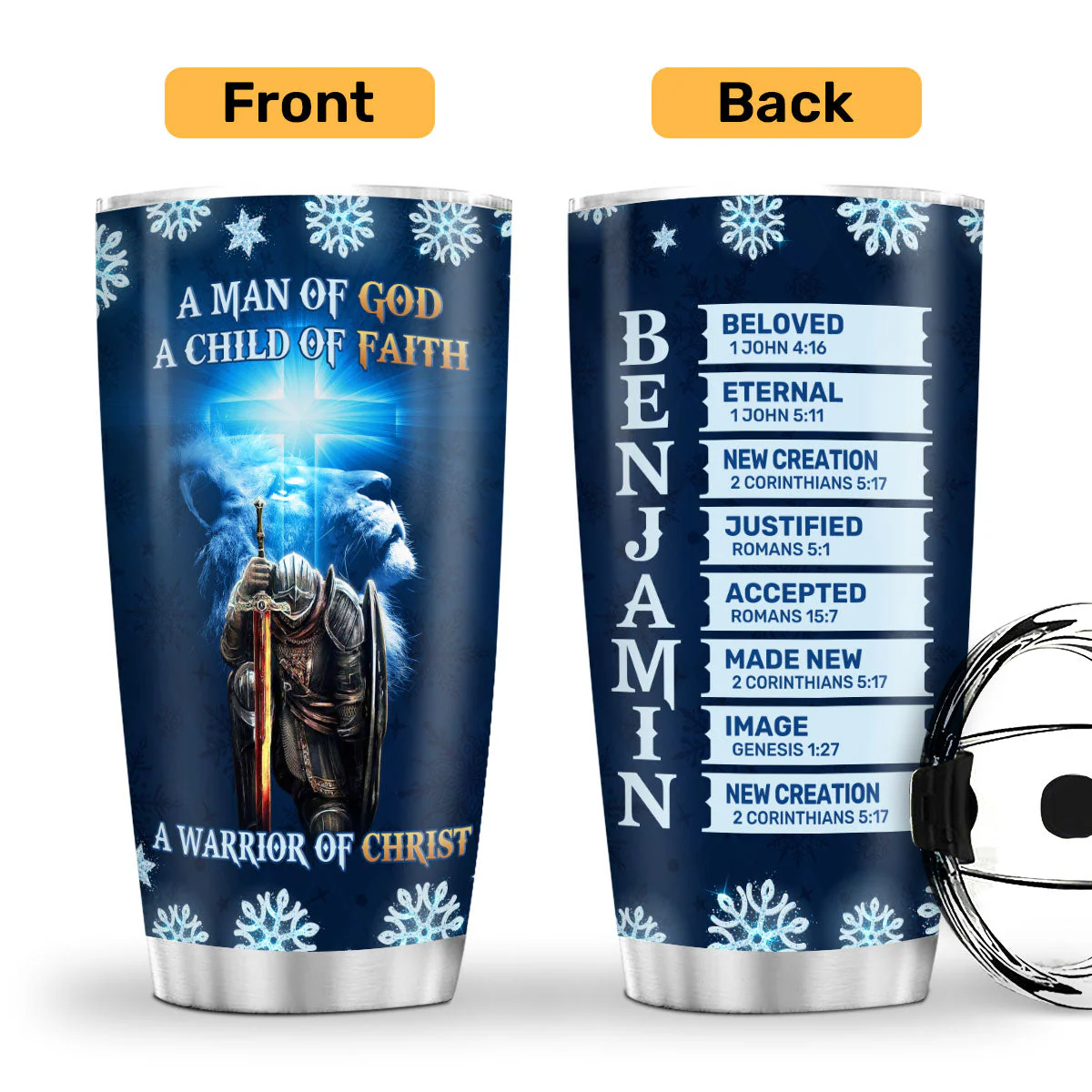 Man Of God - Personalized Stainless Steel Tumbler - Gift For Him, For Christmas HL128 - Image 2