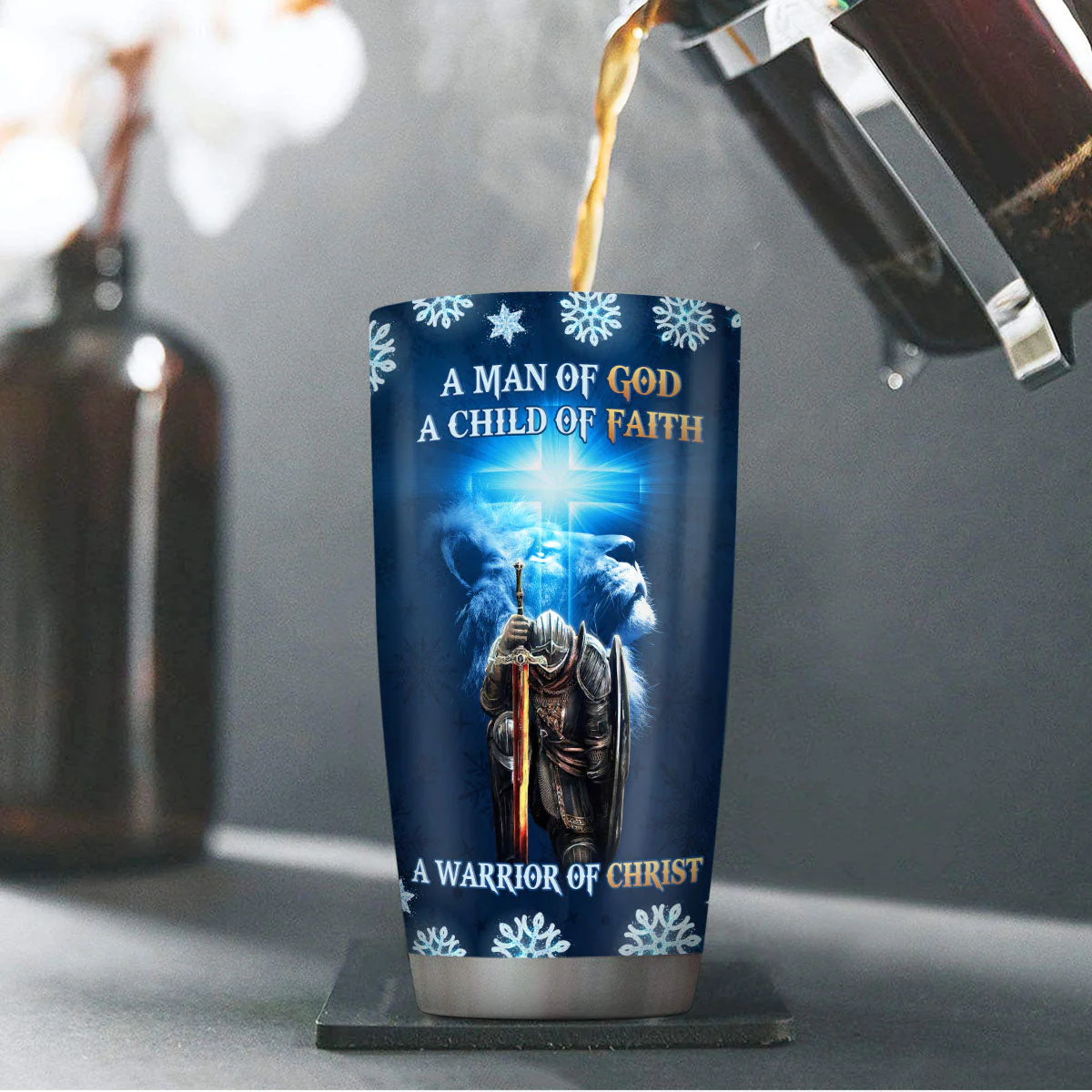 Man Of God - Personalized Stainless Steel Tumbler - Gift For Him, For Christmas HL128 - Image 4