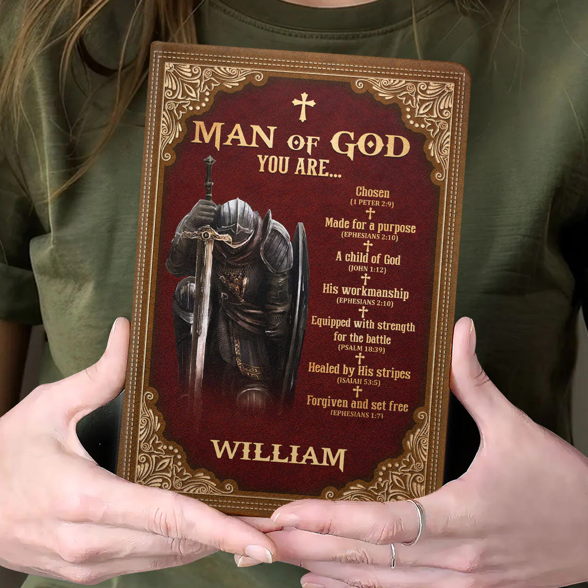 Man Of God Royal - Personalized Leather Cover Notebook HL128
