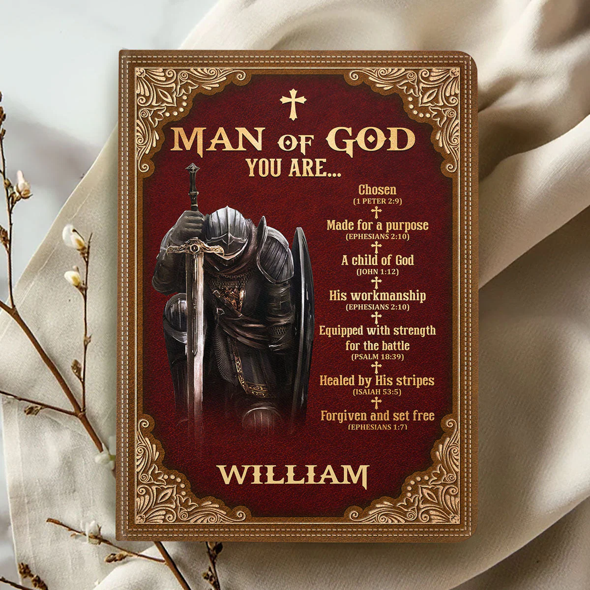 Man Of God Royal - Personalized Leather Cover Notebook HL128 - Image 2
