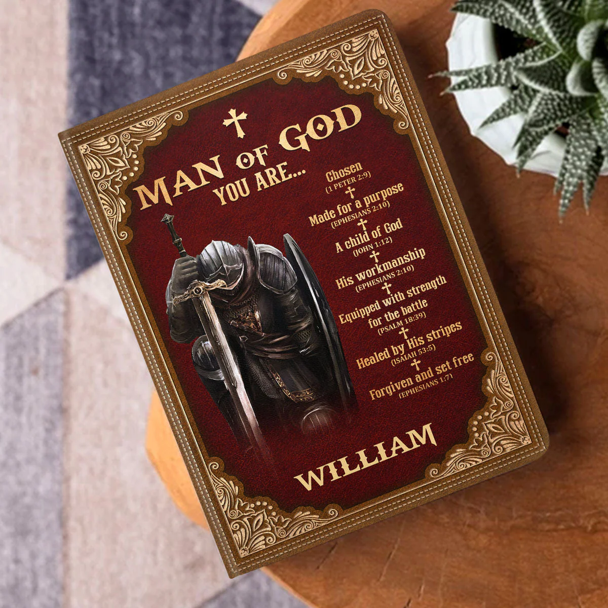 Man Of God Royal - Personalized Leather Cover Notebook HL128 - Image 3