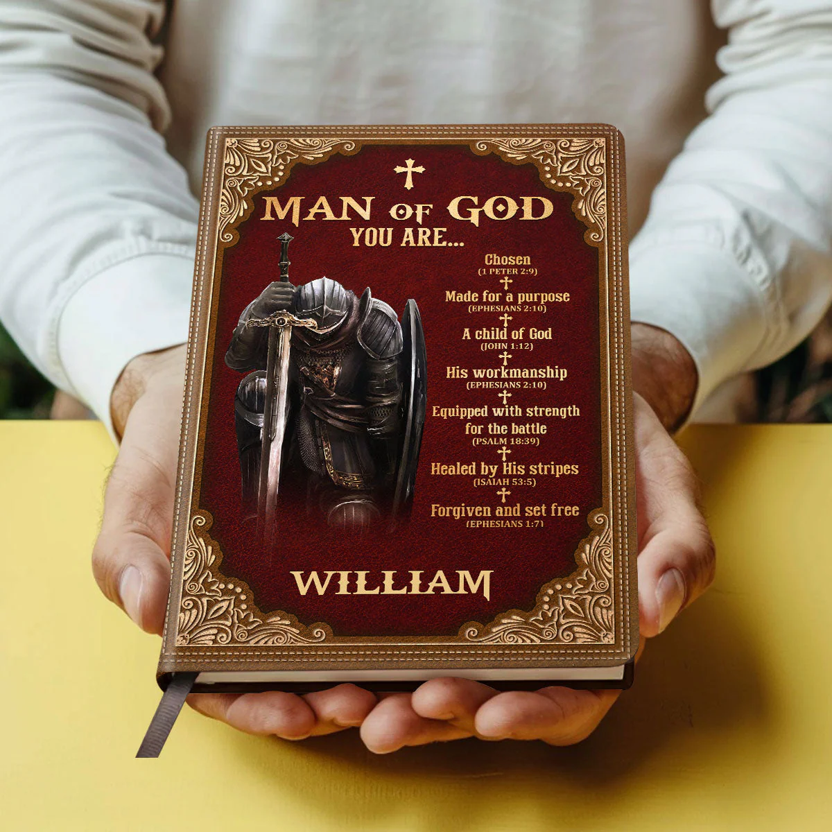 Man Of God Royal - Personalized Leather Cover Notebook HL128 - Image 4