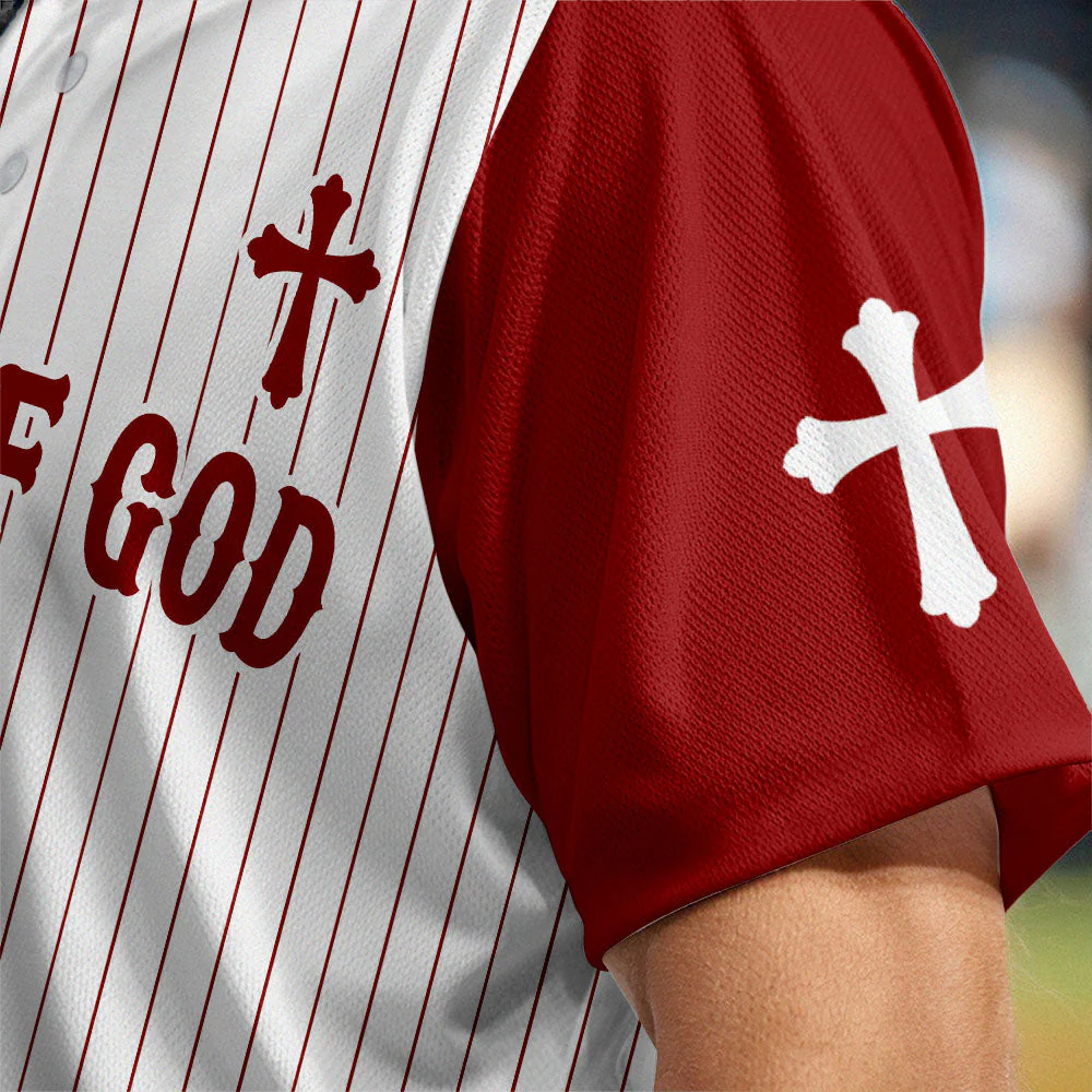 Man Of God Striped Baseball Jersey - Christant Gift For Him - Image 4