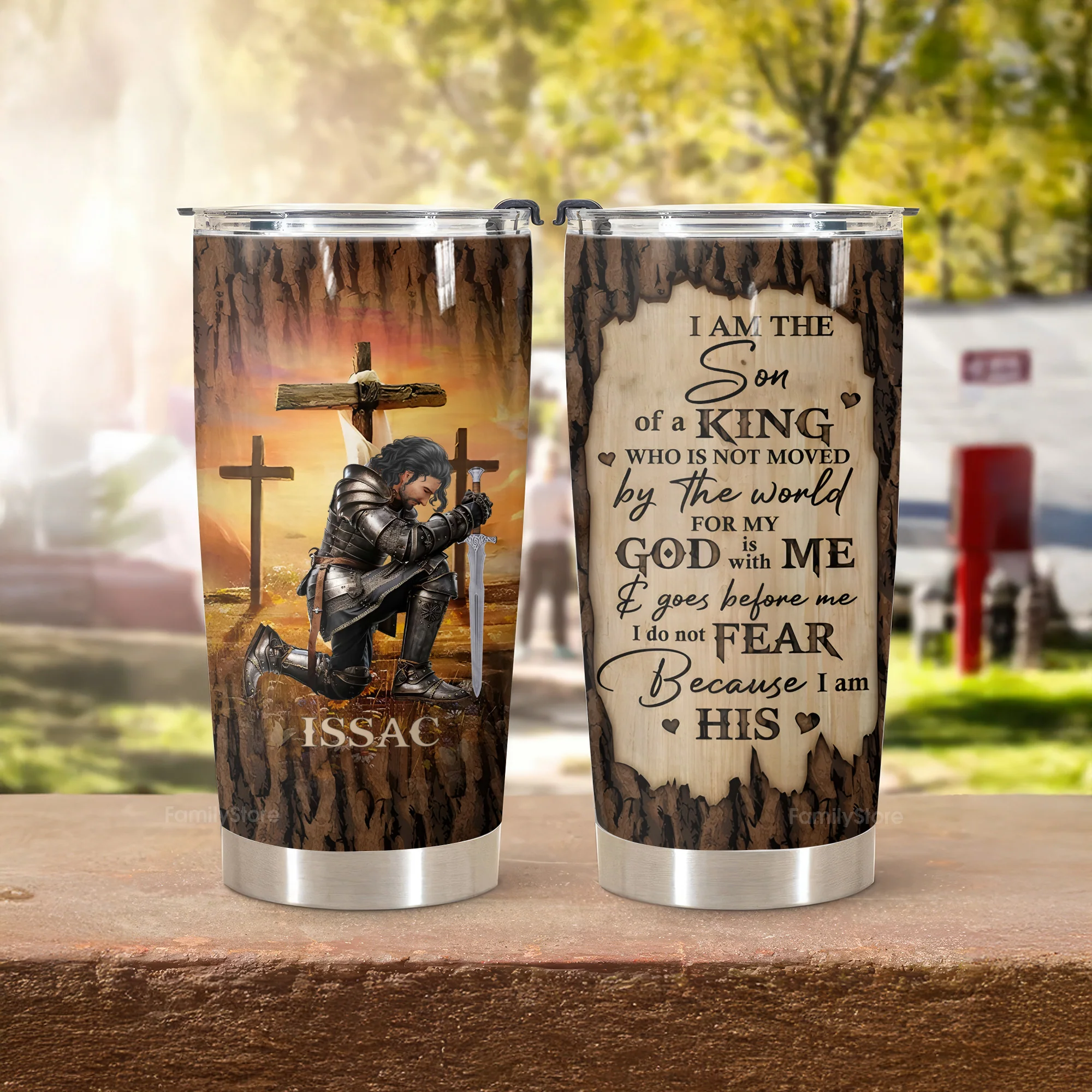 Man Warrior Of God, I Am The Son Of A King - Personalized Christian Tumbler | CLGOD03 - Image 4