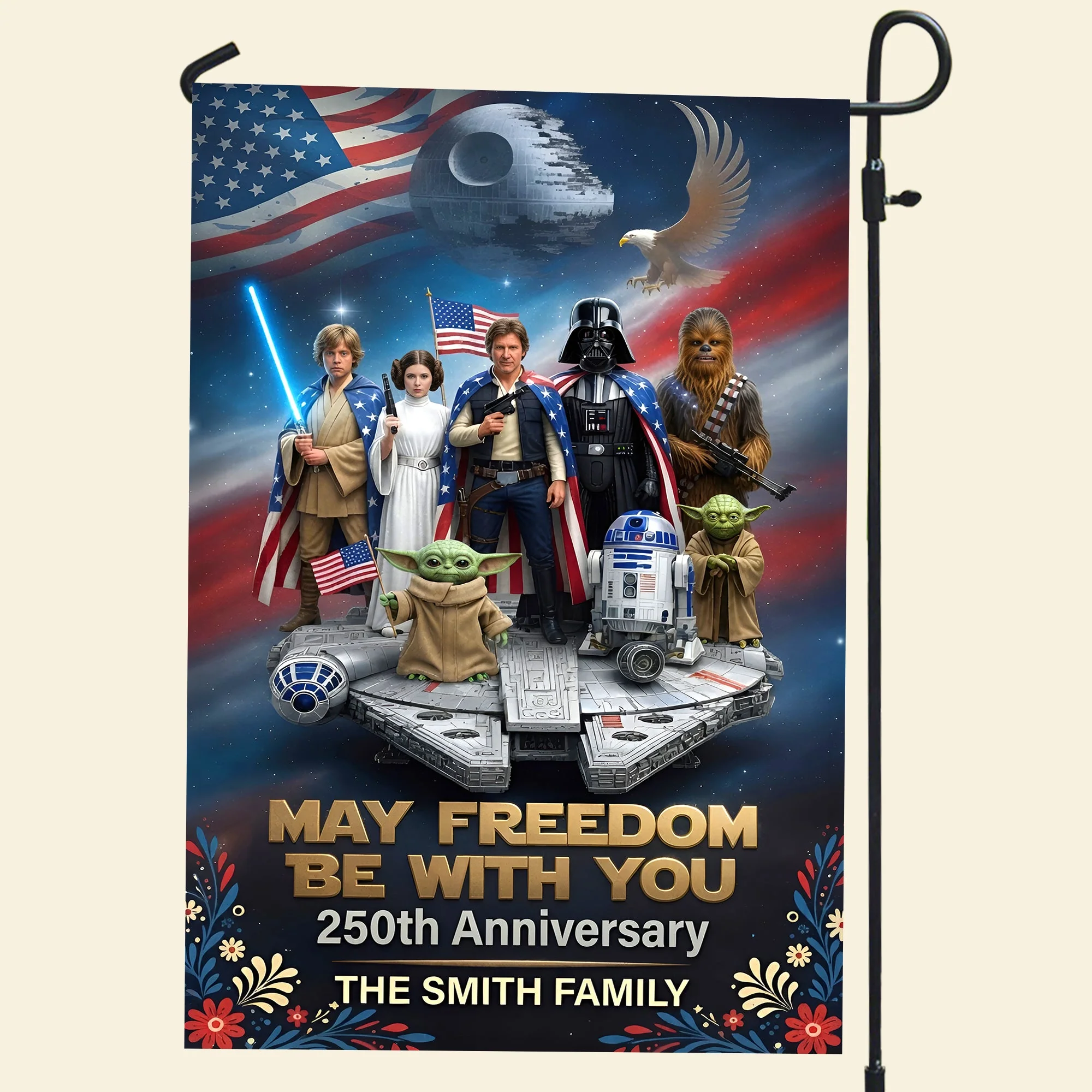May Freedom Be With You - 250th Anniversary - Personalized Flag - Gift For Patriots - Stwa - Image 5