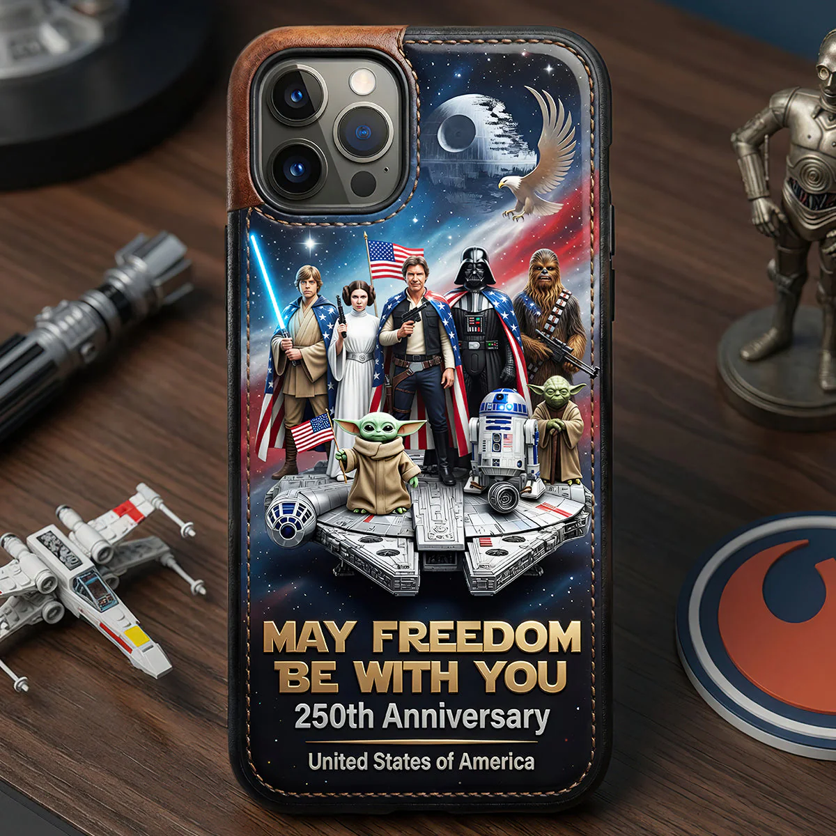 May Freedom Be With You - 250th Anniversary - Personalized Phone Case - Gift For Patriots - Stwa HH01 - Image 2