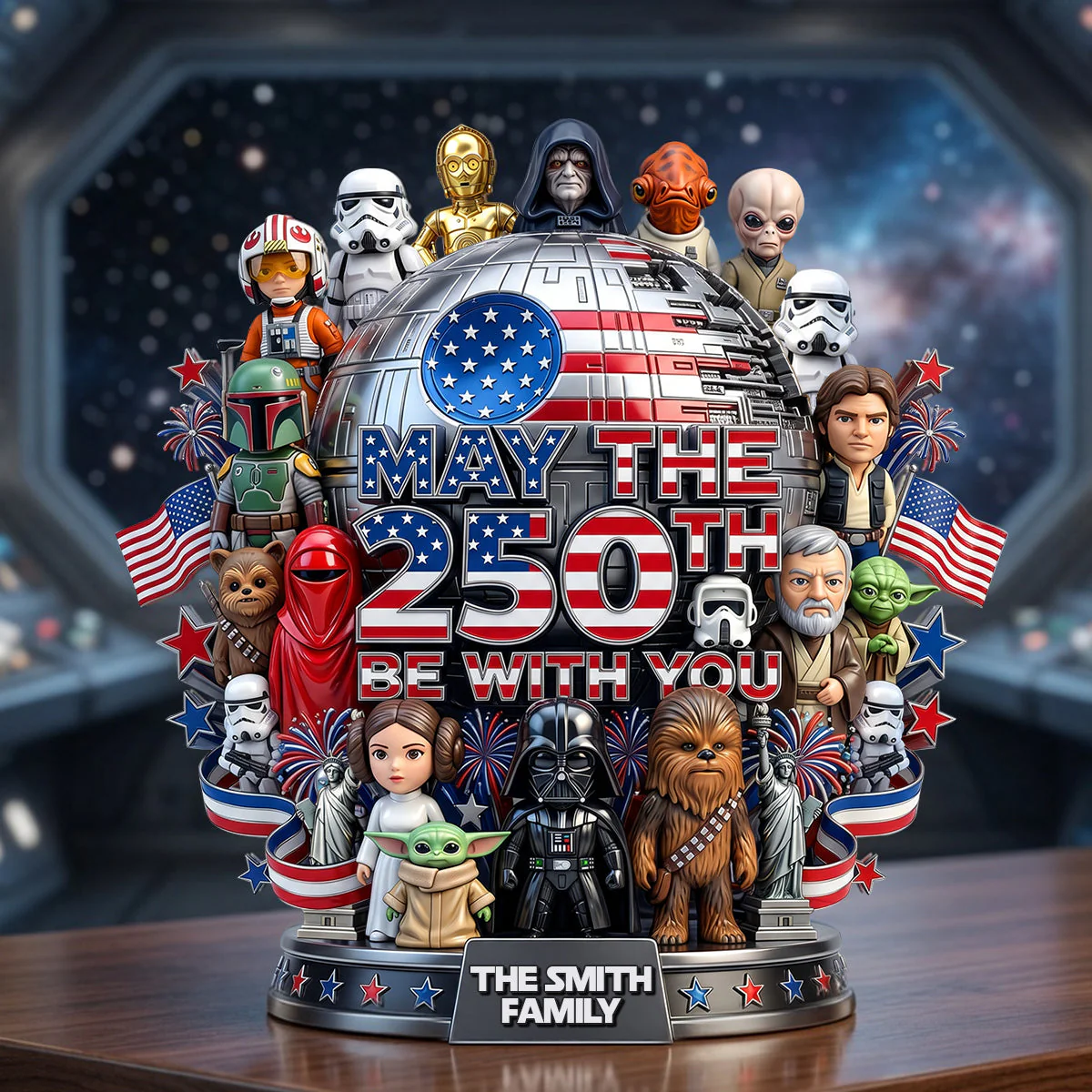 May The 250th Be With You - Personalized Acrylic Plaque - Gift For Family, Patriots - Stwa