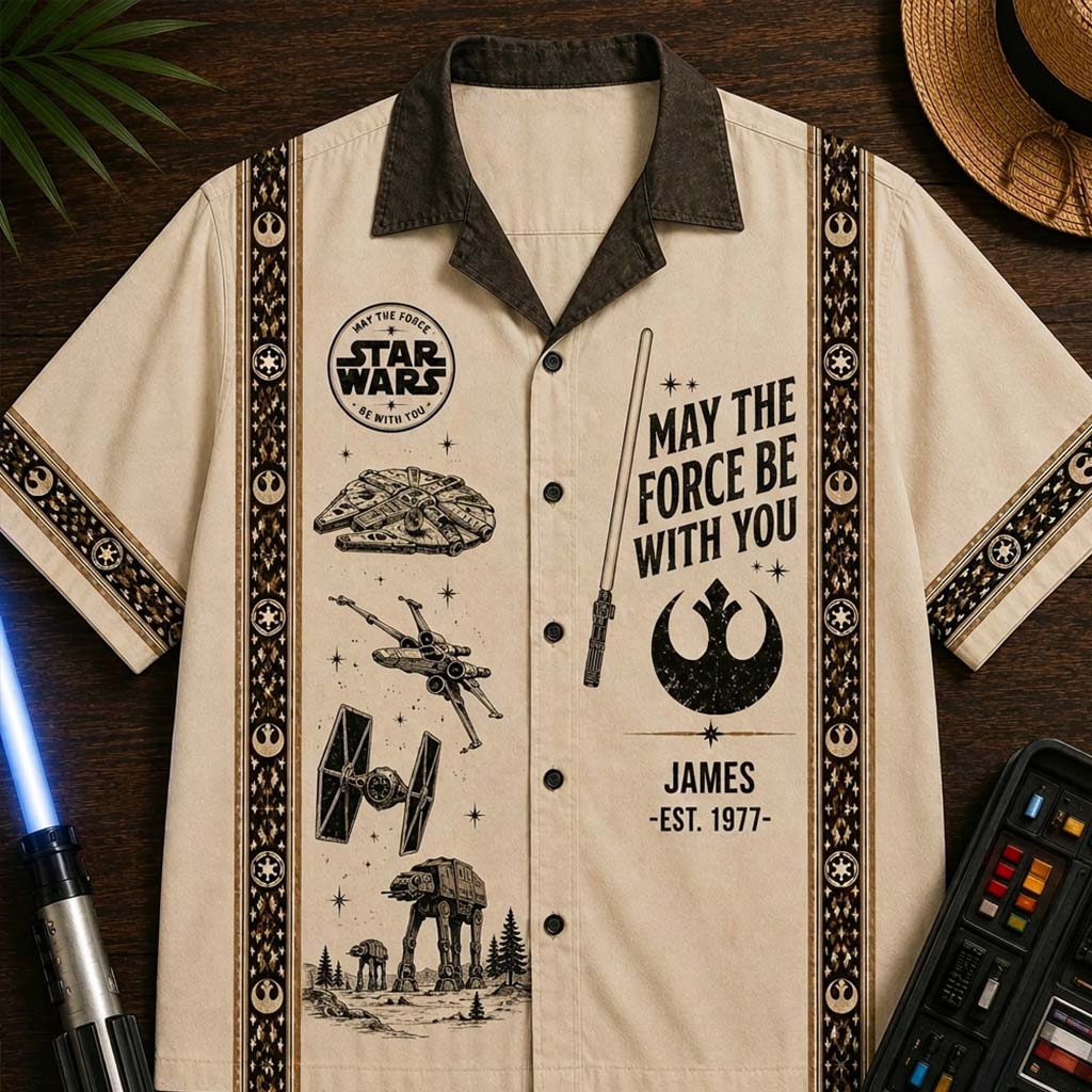 May The Force Be With You - Personalized Hawaiian Shirt - Gift For Movies Fans - Stwa