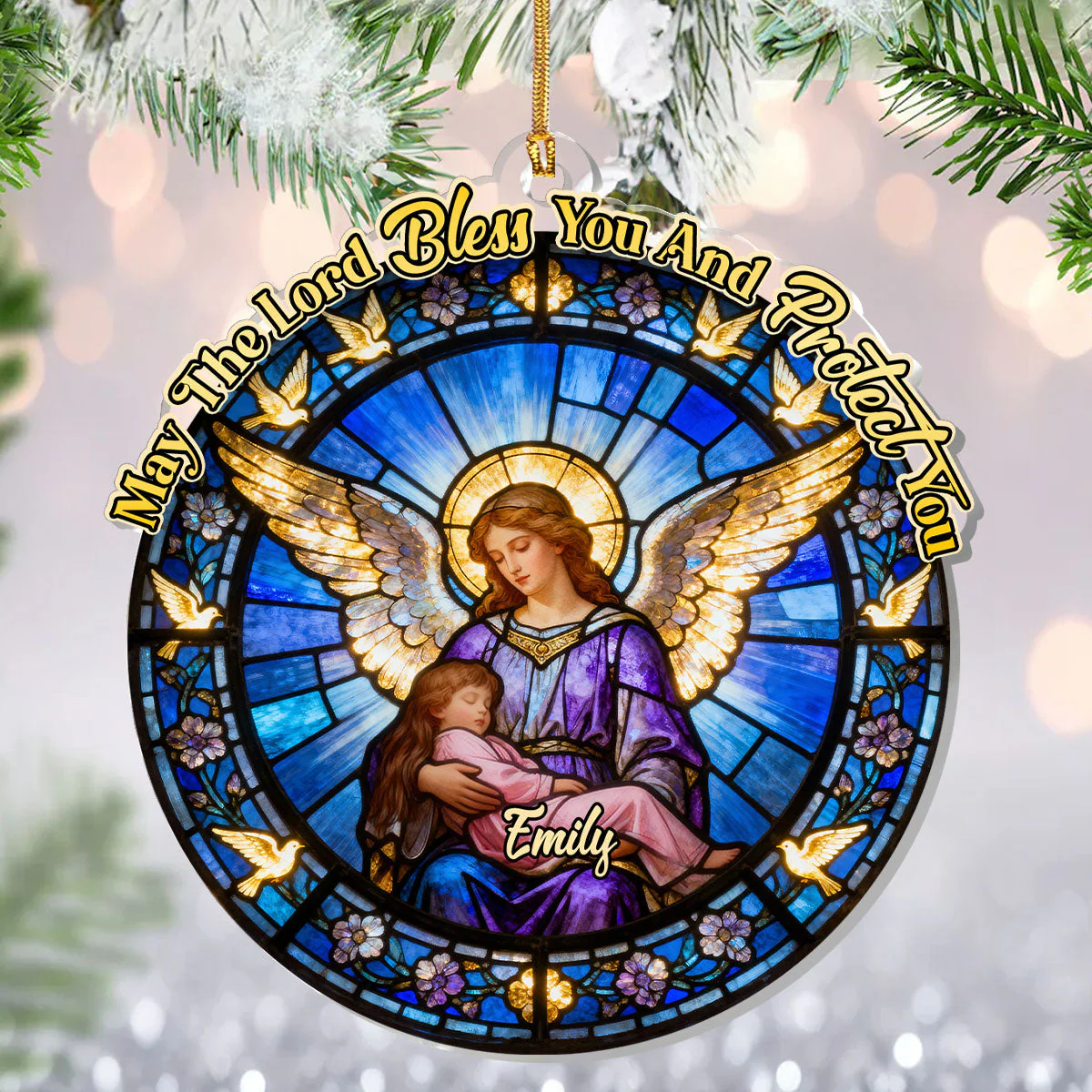May The Lord Bless You And Protect You - Personalized 1-Layer Acrylic Ornament HL128