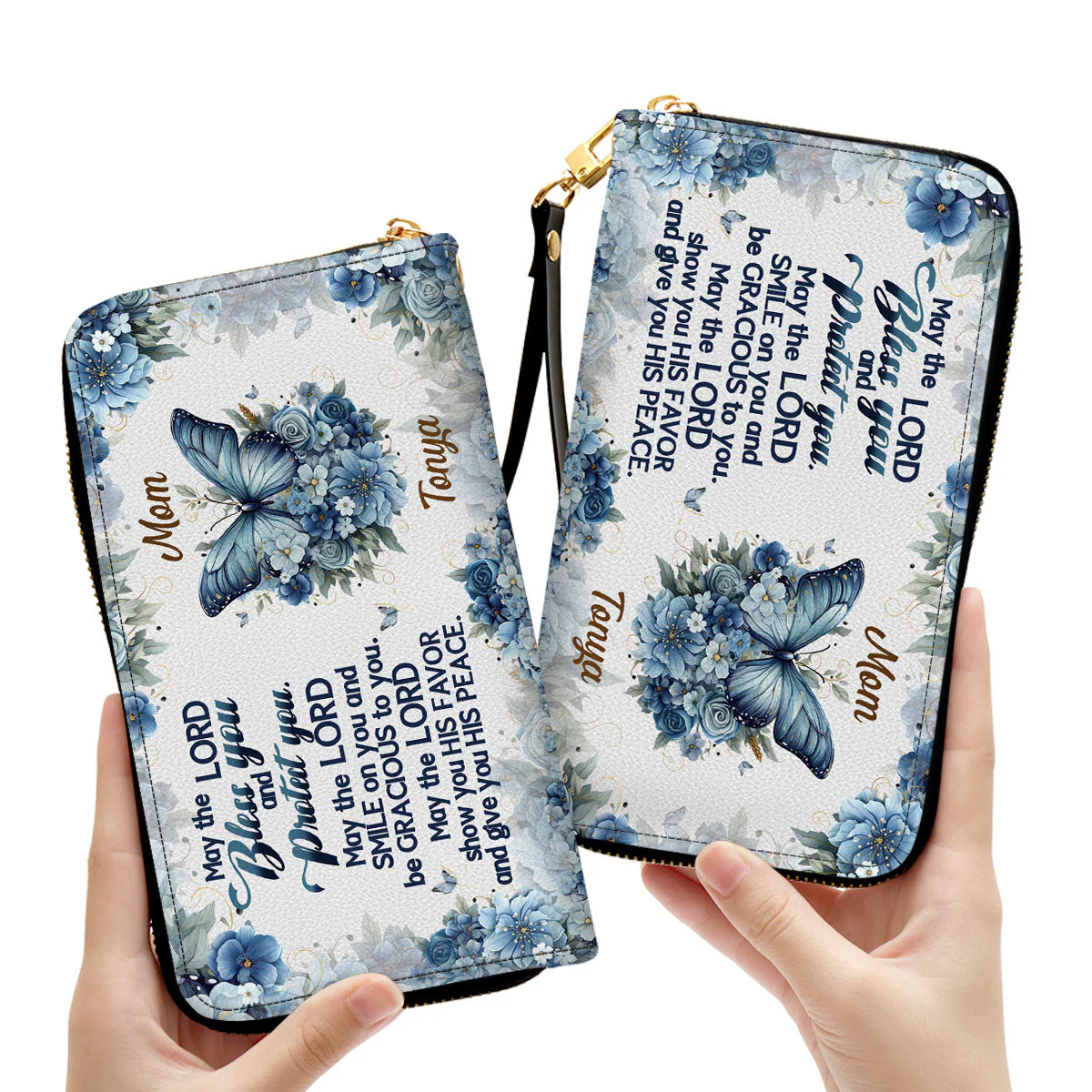 May The Lord Bless You And Protect You - Personalized Leather Clutch Purse - Gifts For Women TD118 - Image 2
