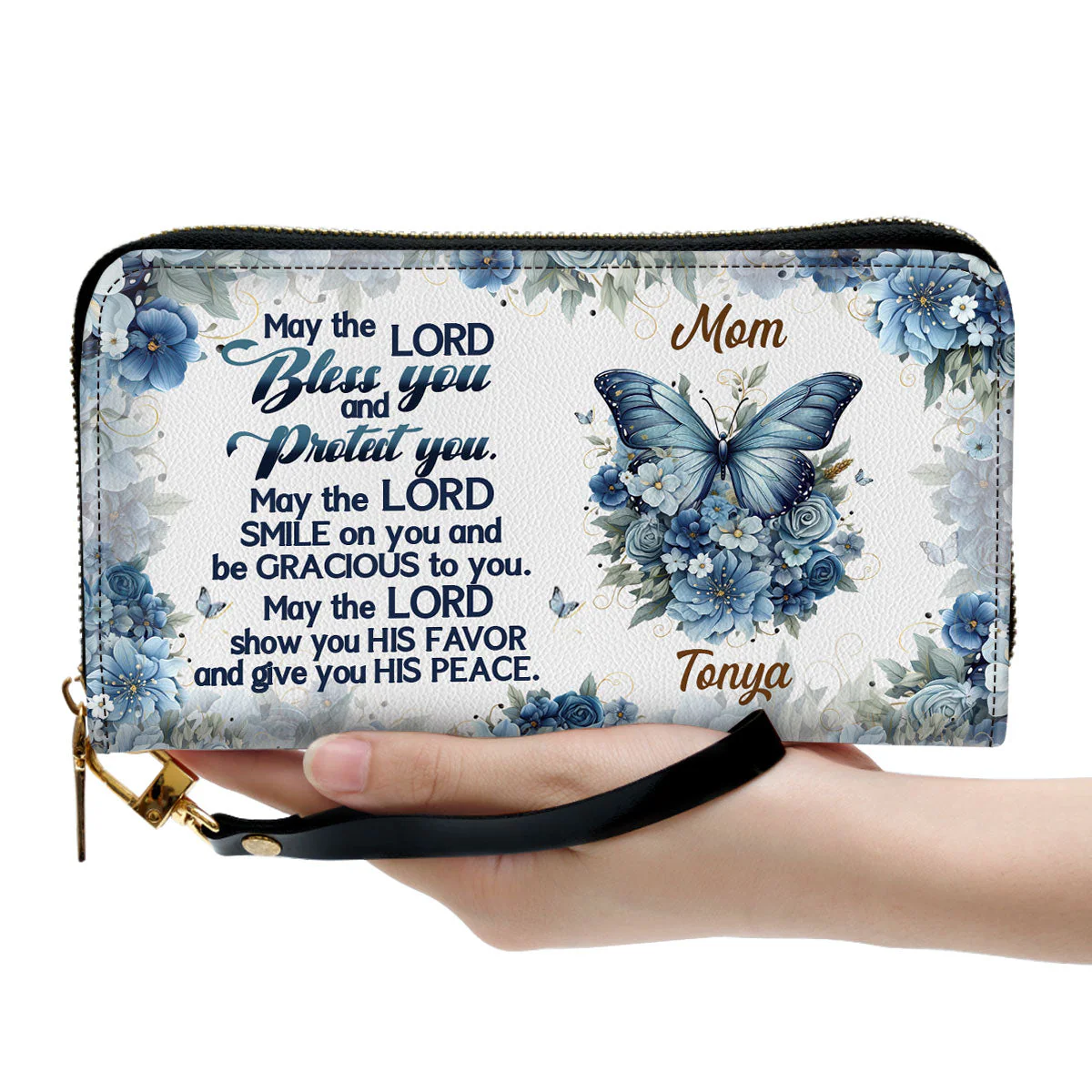 May The Lord Bless You And Protect You - Personalized Leather Clutch Purse - Gifts For Women TD118 - Image 3