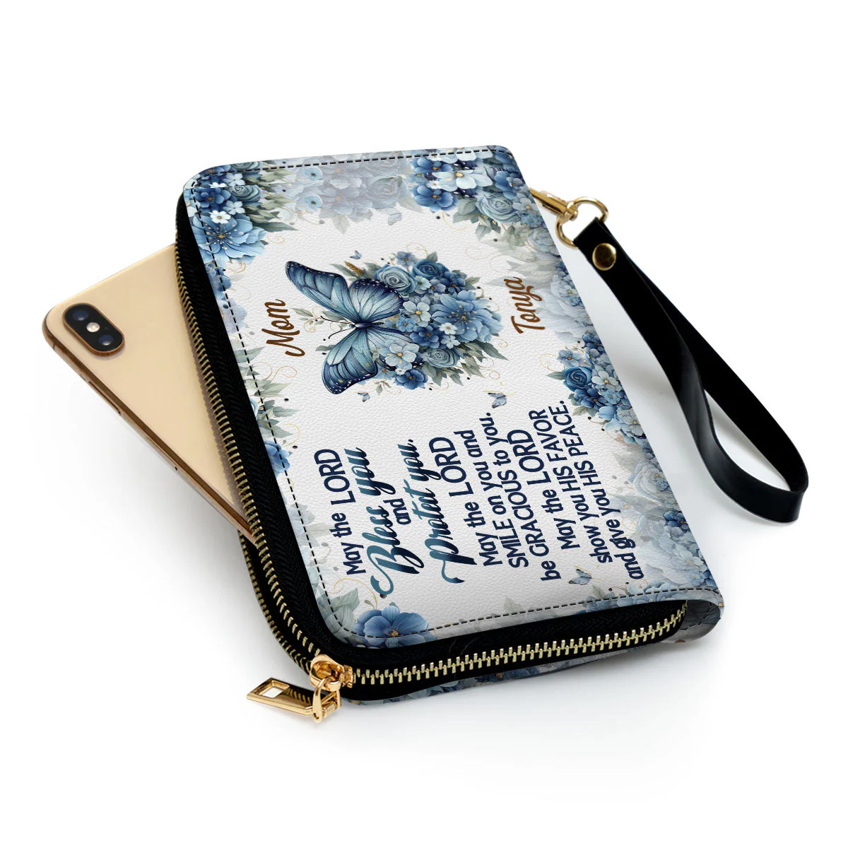 May The Lord Bless You And Protect You - Personalized Leather Clutch Purse - Gifts For Women TD118 - Image 4
