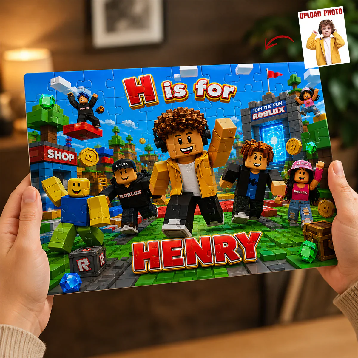 MCraft Green Pixel For You - Personalized Custom Photo Puzzle - Gift For Kids - Image 3