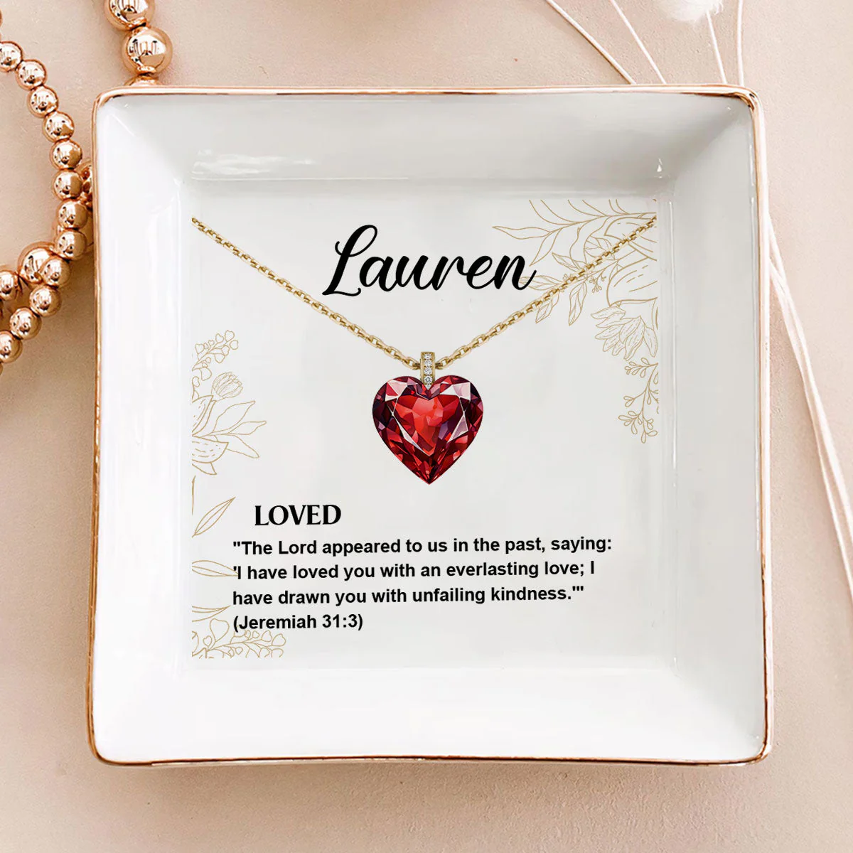 Meaning Of Your Name Birthstone  - Personalized Jewelry Dish - Gift For Mom, Wife, Engaging, Anniversary, Marriage Gift - NA94 - Image 2
