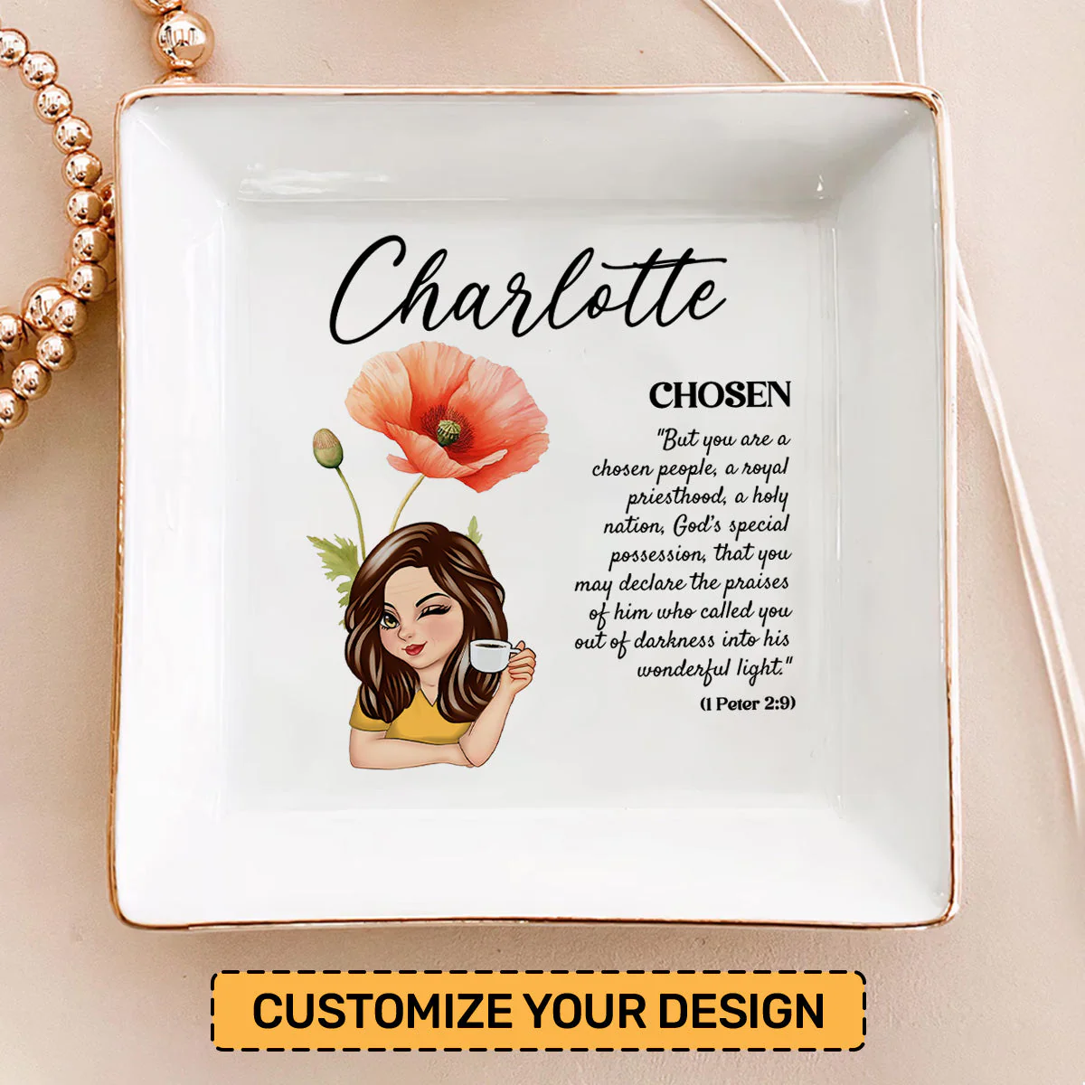 Meaning Of Your Name Girl - Personalized Jewelry Dish - Gift For Grandma, Mom, Girlfriend, Wife, Bestie, Sister - CLGOD04 NH96 - Image 2
