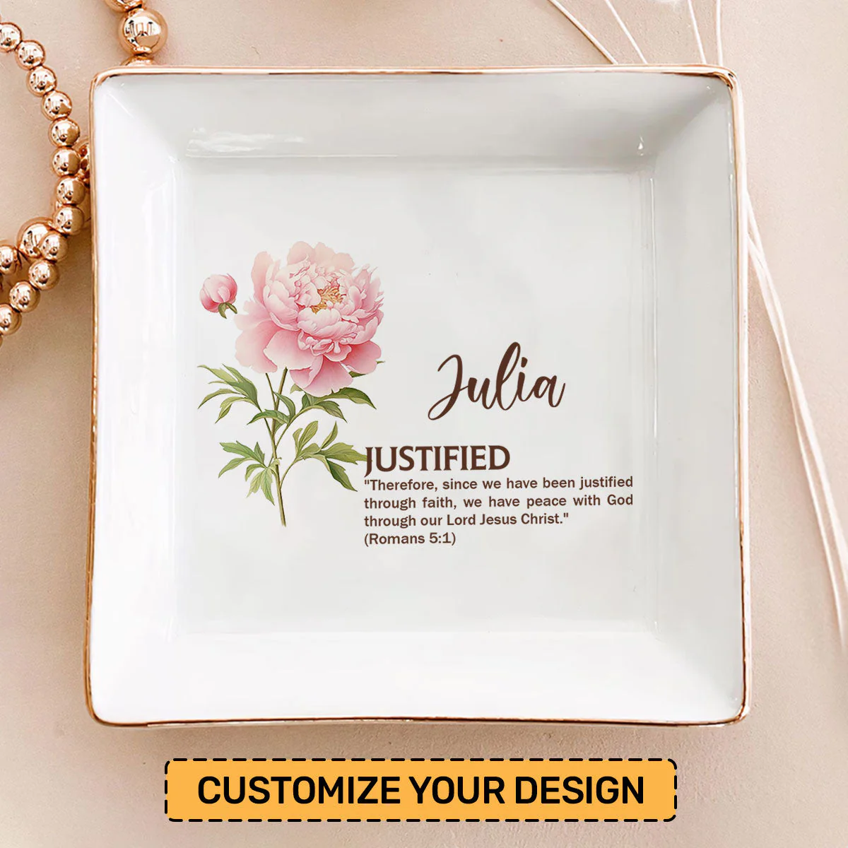 Meaning Of Your Name - Personalized Jewelry Dish - Gift For Grandma, Mom, Girlfriend, Wife, Bestie, Sister - NH96 - Image 2
