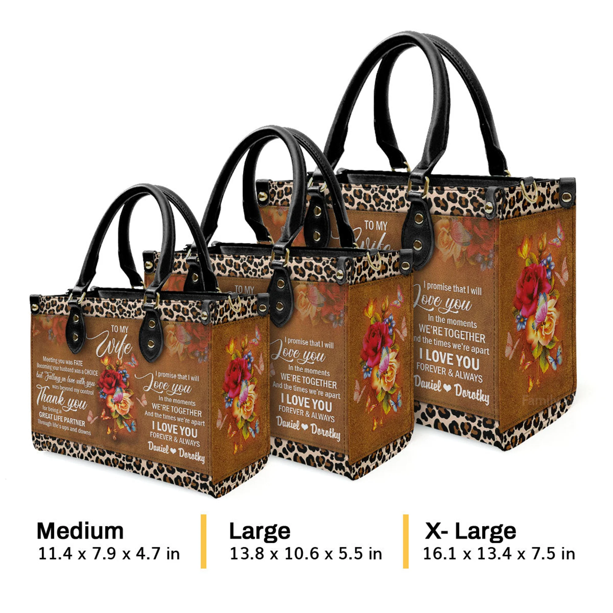 Meeting You Was Fate Sweet Flower - Scripture Gifts For Women Of God - Personalized Leather Handbag With Handle - AT4081340 - Image 4