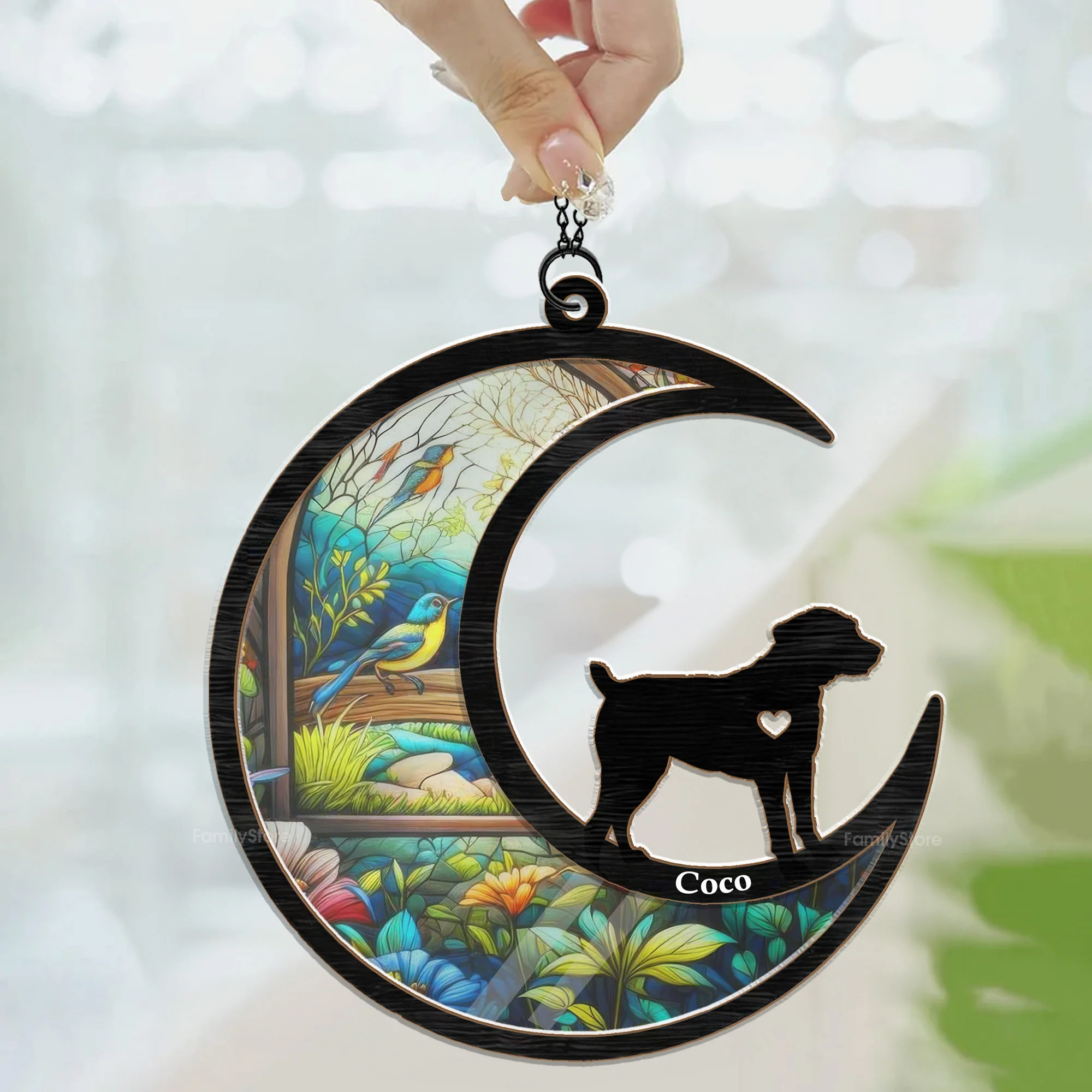 Memory About You Jungle Pattern - Memorial Gift For Pet Lovers - Personalized Window Hanging Window Hanging Suncatcher Ornament - CLP05 NA94 - Image 3