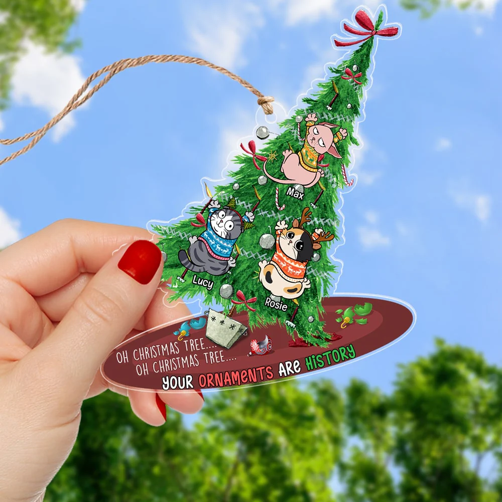 Meow It's Not My Fault - Personalized Acrylic Ornament - Gift For Cat Lover, Cat Mom, Cat Dad - CLP12 NA94 - Image 3