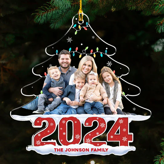 Merry Christmas 2024 Come And Stay Together - Christmas Gift For Family Members - Personalized Acrylic Ornament NA94 - Image 3