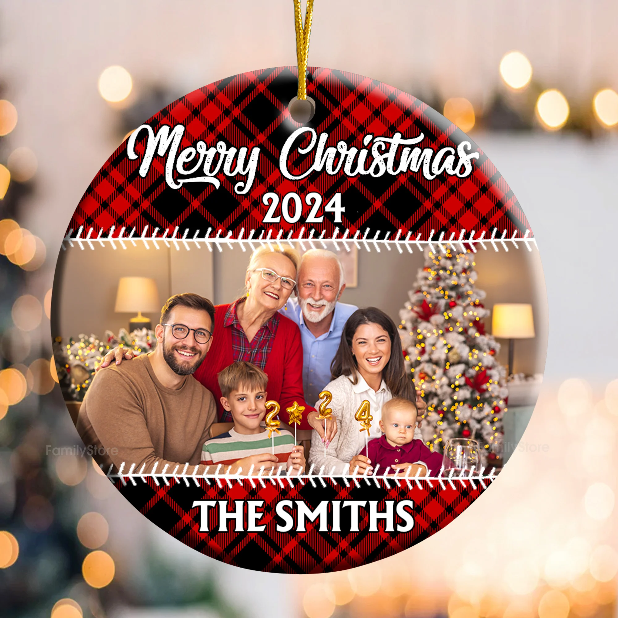 Merry Christmas For Everyone - Gift For Family - Personalized Ceramic Ornament - NA94 - Image 3