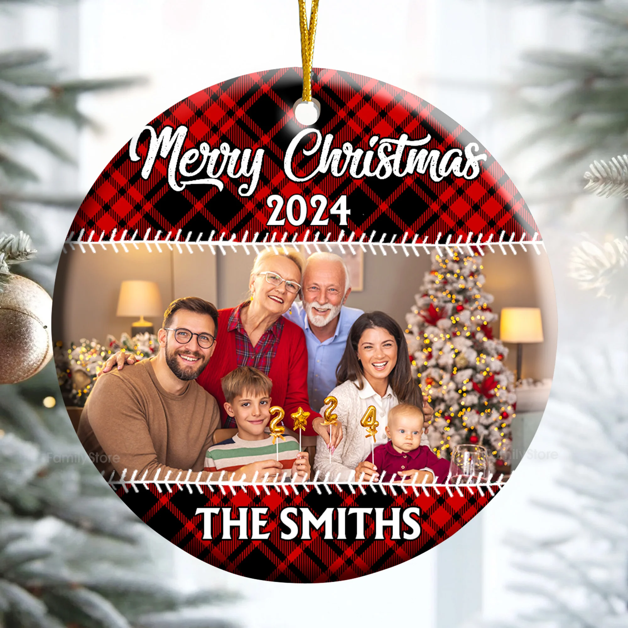 Merry Christmas For Everyone - Gift For Family - Personalized Ceramic Ornament - NA94 - Image 4