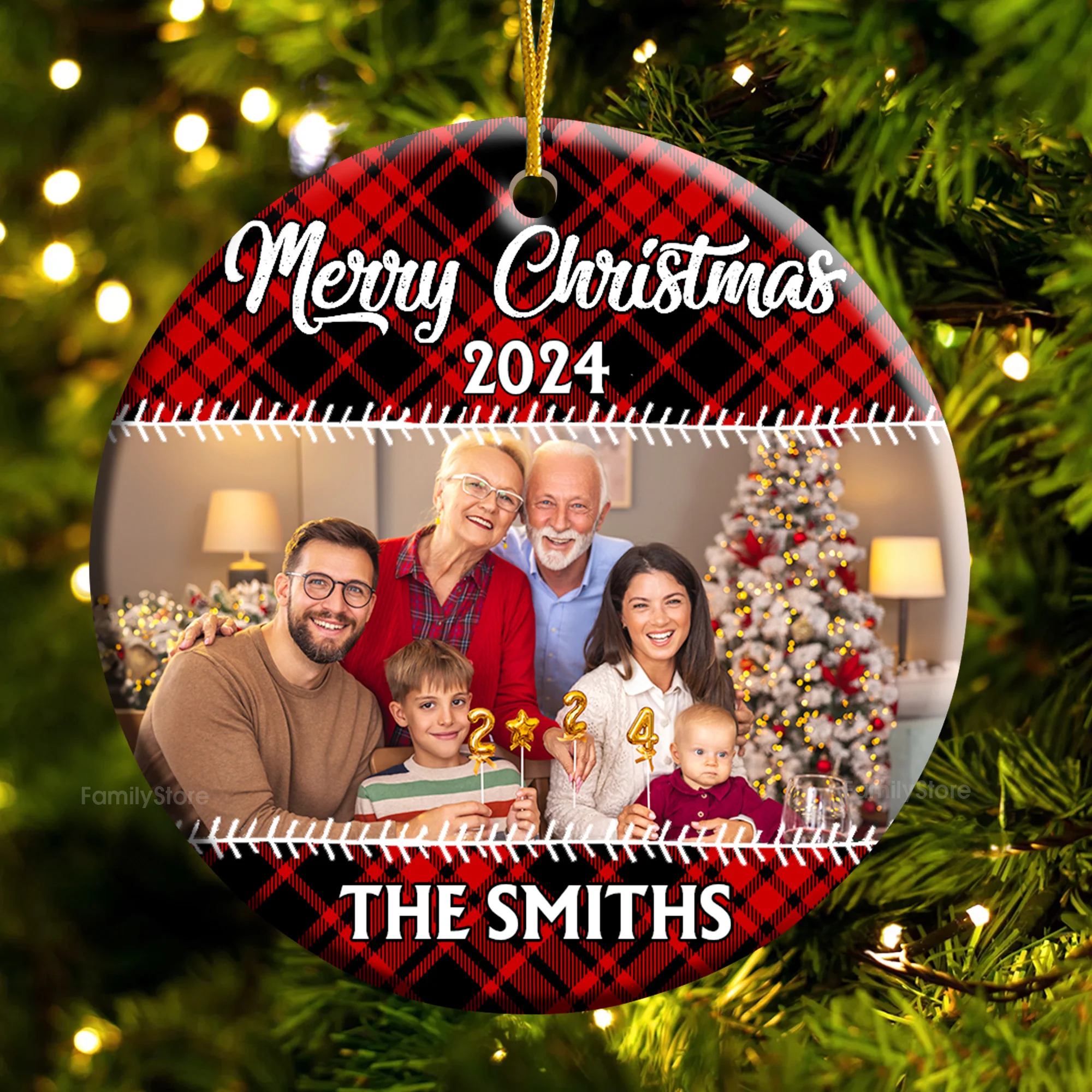Merry Christmas For Everyone - Gift For Family - Personalized Ceramic Ornament - NA94 - Image 5
