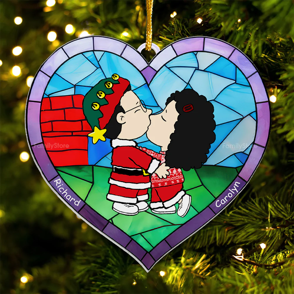 Merry Christmas Peanut Couple - Personalized Acrylic Ornament - Gift For Couple, Husband Wife - CL45 NH96 - Image 5