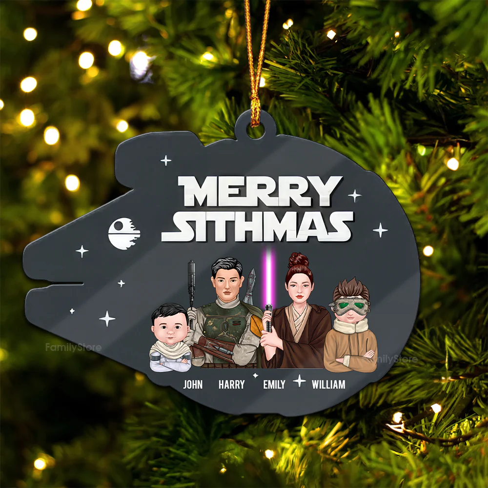 Merry Christmas Stwa Family - Personalized Wood Ornament - Gift For Family Members - CL46 NA94