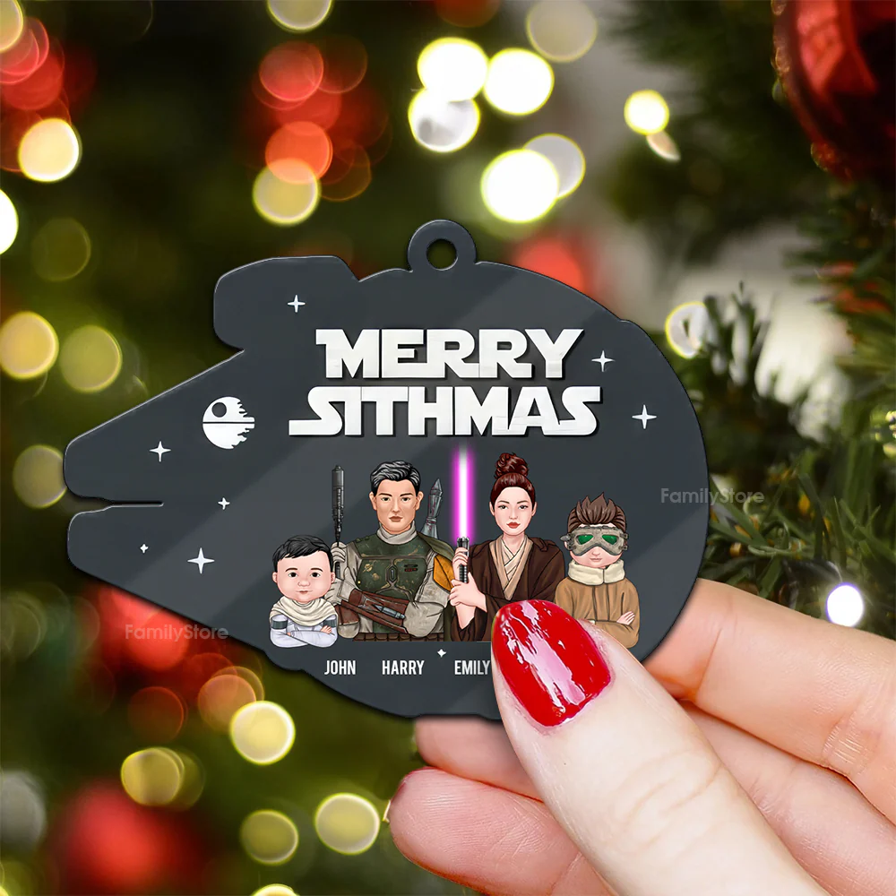 Merry Christmas Stwa Family - Personalized Wood Ornament - Gift For Family Members - CL46 NA94 - Image 4