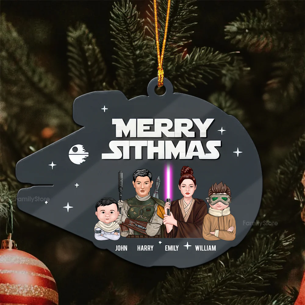 Merry Christmas Stwa Family - Personalized Wood Ornament - Gift For Family Members - CL46 NA94 - Image 5