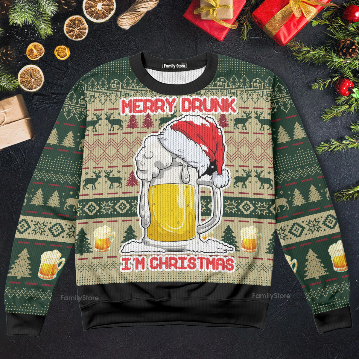 Funny Merry Drunk Ugly Christmas Sweater - Image 4