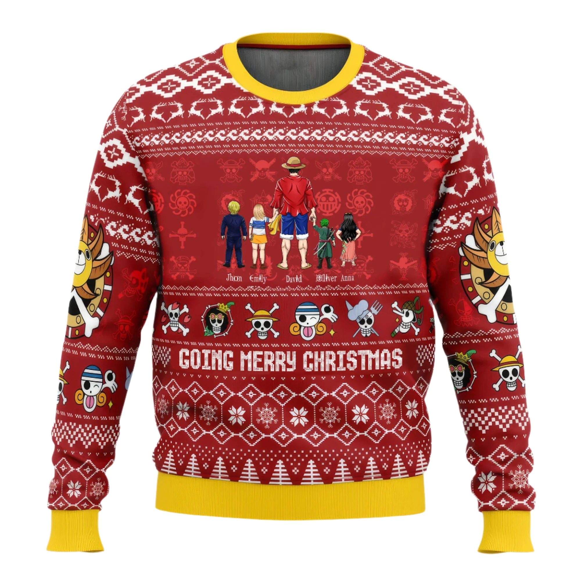 Merry Mugiwara Pirates OnPi Pirate Adventure - Personalized Ugly Sweatshirt - Gift for Dad, Grandpa, Husband CL11 NH96
