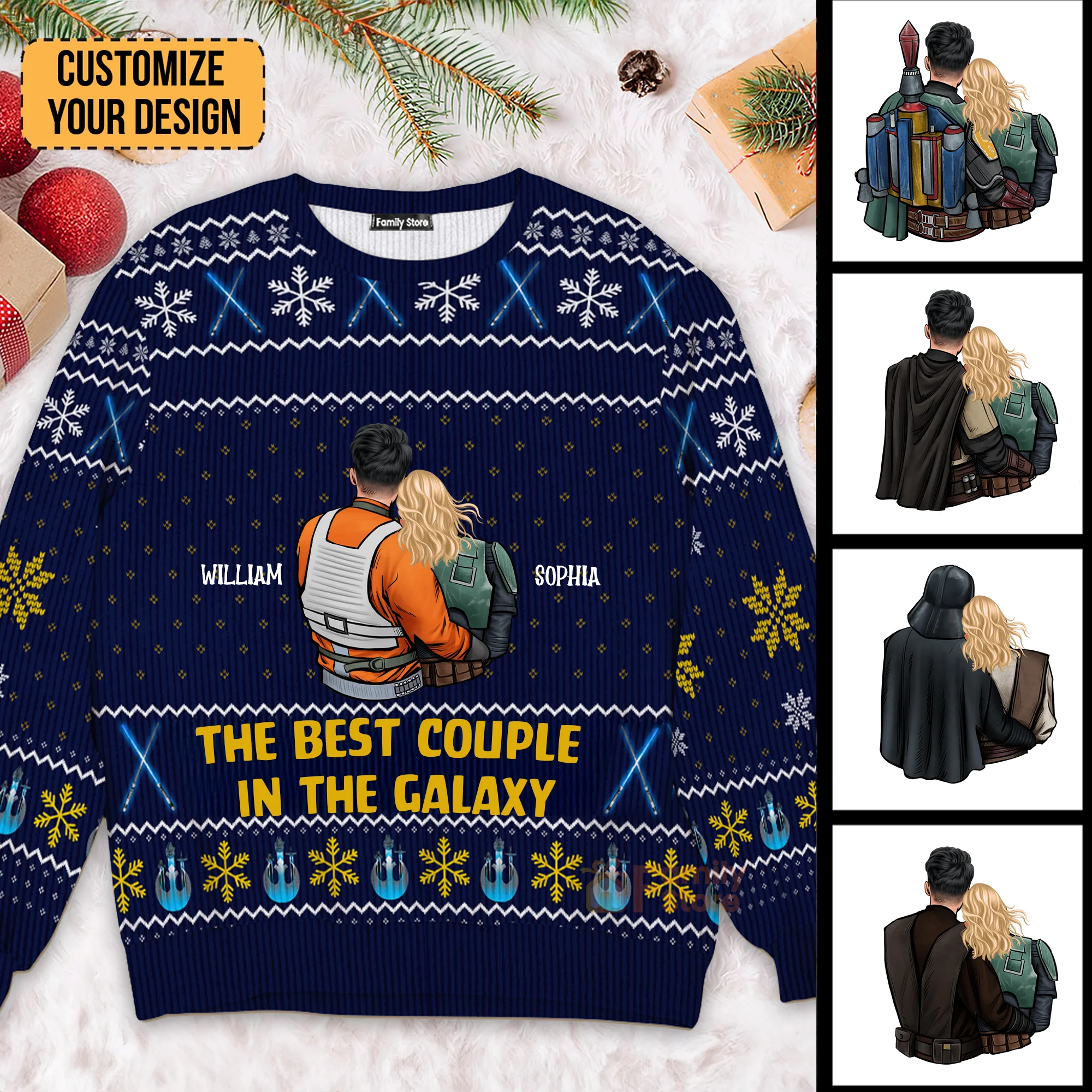 Merry Sithmas The Best Galaxy Couple Stwa - Gift For Couples - Personalized Ugly Sweater - CL19 NH96